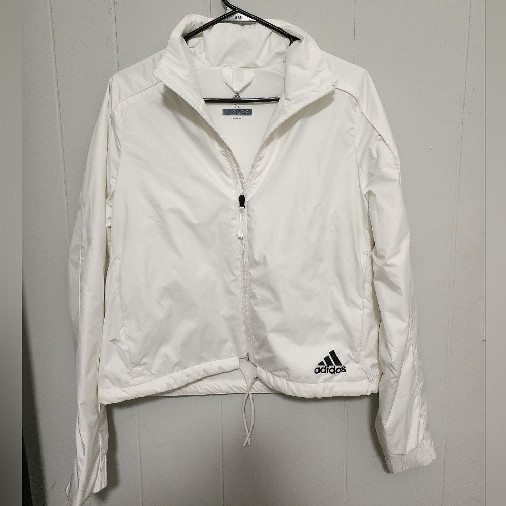 Adidas Women's White Coat , With Black Logo - Picture 1 of 16